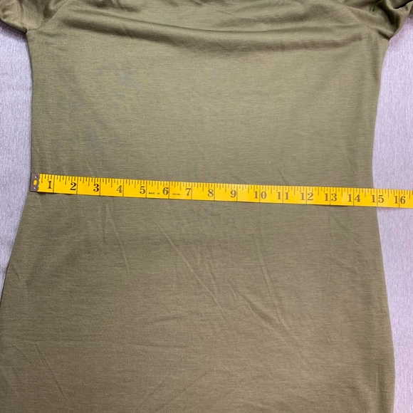 Olive Midi Comfy Casual Pullover T-Shirt Dress by Mikey & Joey Size Medium - Picture 6 of 9